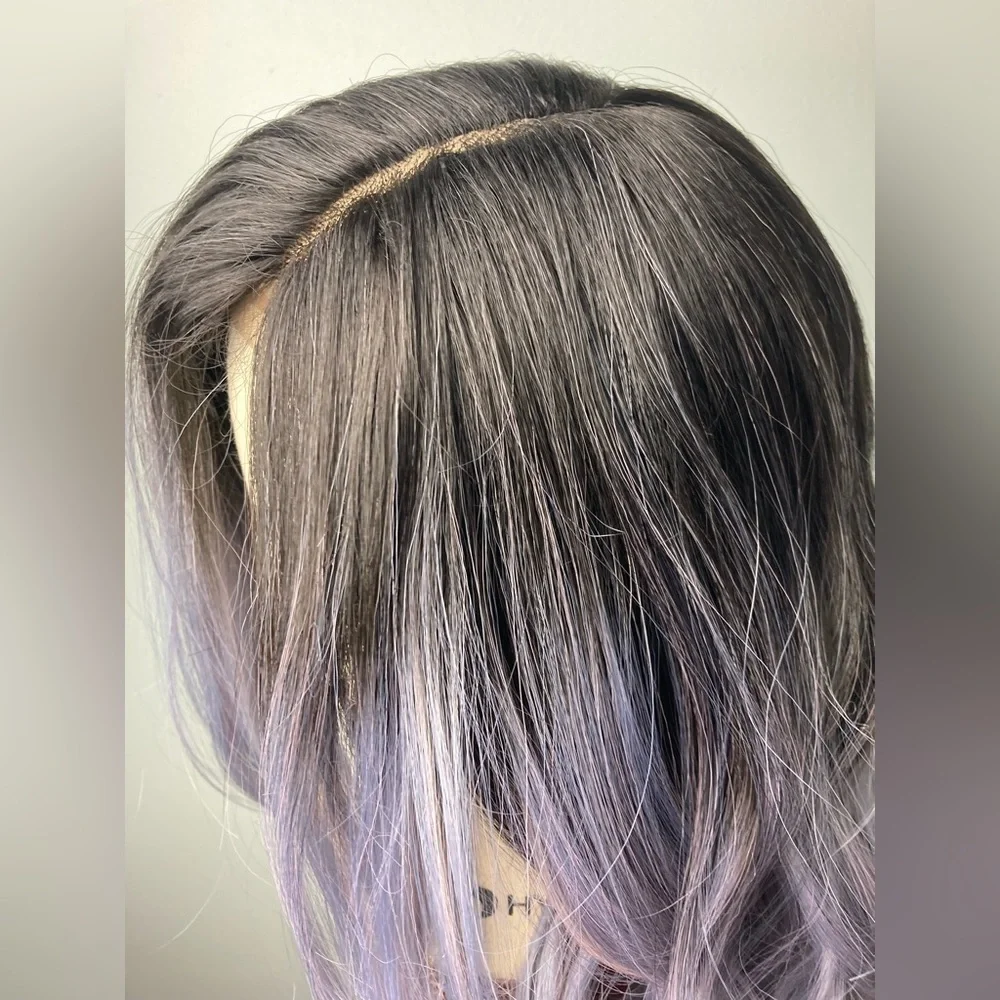 Ombre Light Gray Lace Wigs